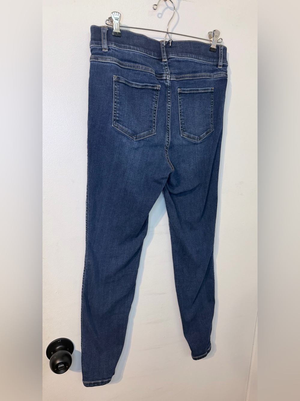 SPANX Ankle Skinny Jeans Size M Medium Midnight Shade Dark Wash Pull-On Shaping - Picture 7 of 10